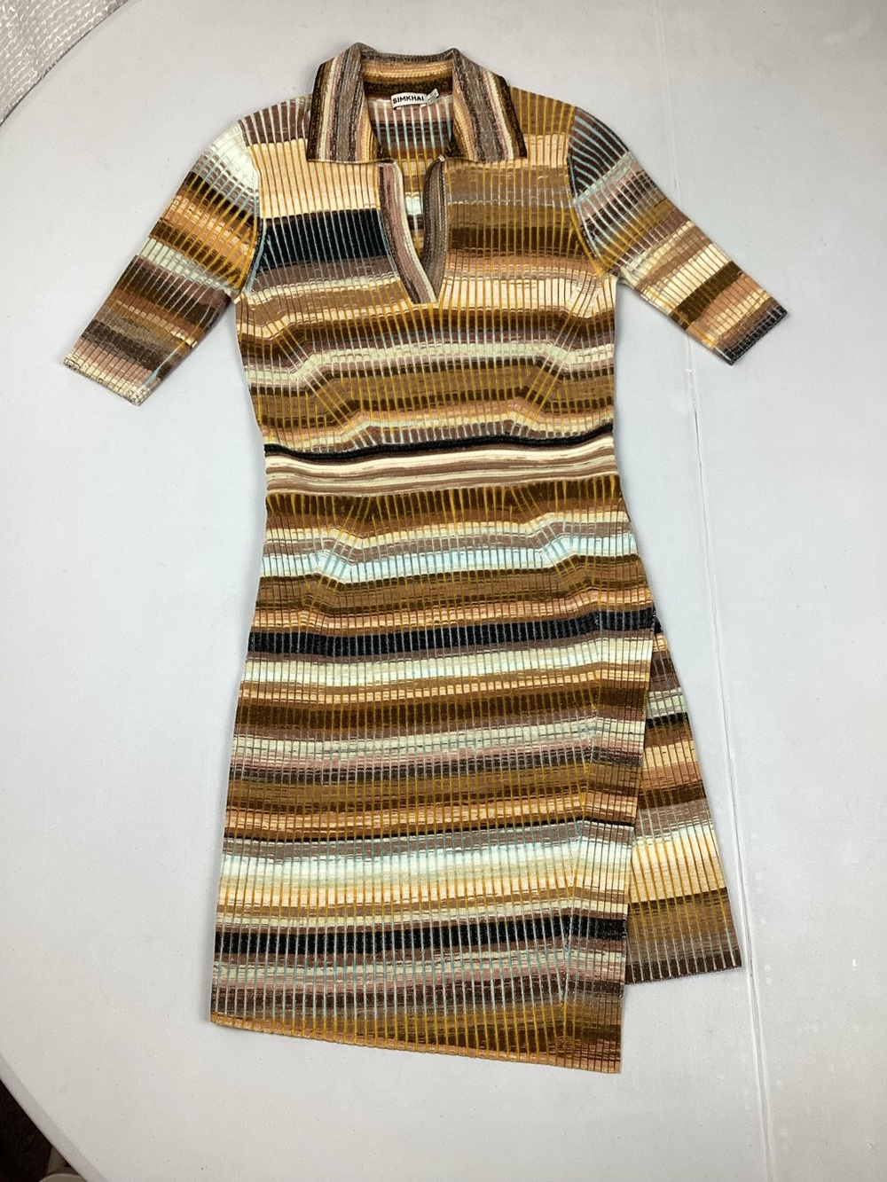 Simkhai Solano Polo Mini Wrap Dress Medium Thorn Space Dye Knit Size Medium EUC